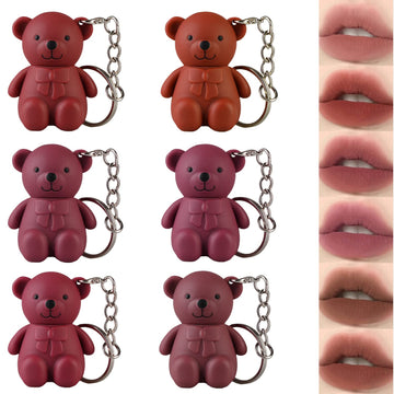 2in1 Key Chain Bear Lipstick Waterproof Long Lasting Lip (PACK OF 2)