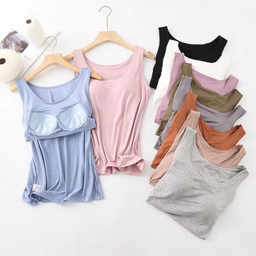 Hot sale Women Tank Top with Built in Bra Camisole