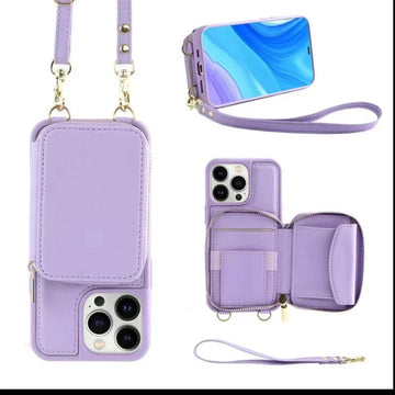 IPhone Convertible Leather Crossbody Wallet Bag